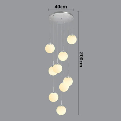 ECLAIRAGE SUSPENSION Suspension haut plafond boule de verre opaline CHROME 9 / DIMMABLE AVEC TÉLÉCOMMANDE