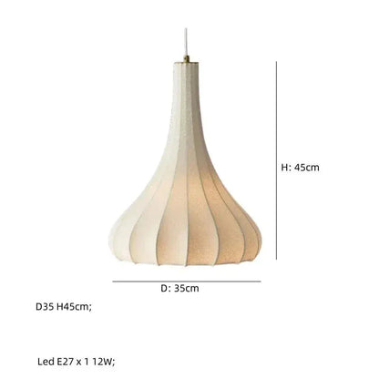 Eclairage suspension Suspensions en soie design créatif style Japandi D-35CM / LUMIÈRE FROIDE 6500K