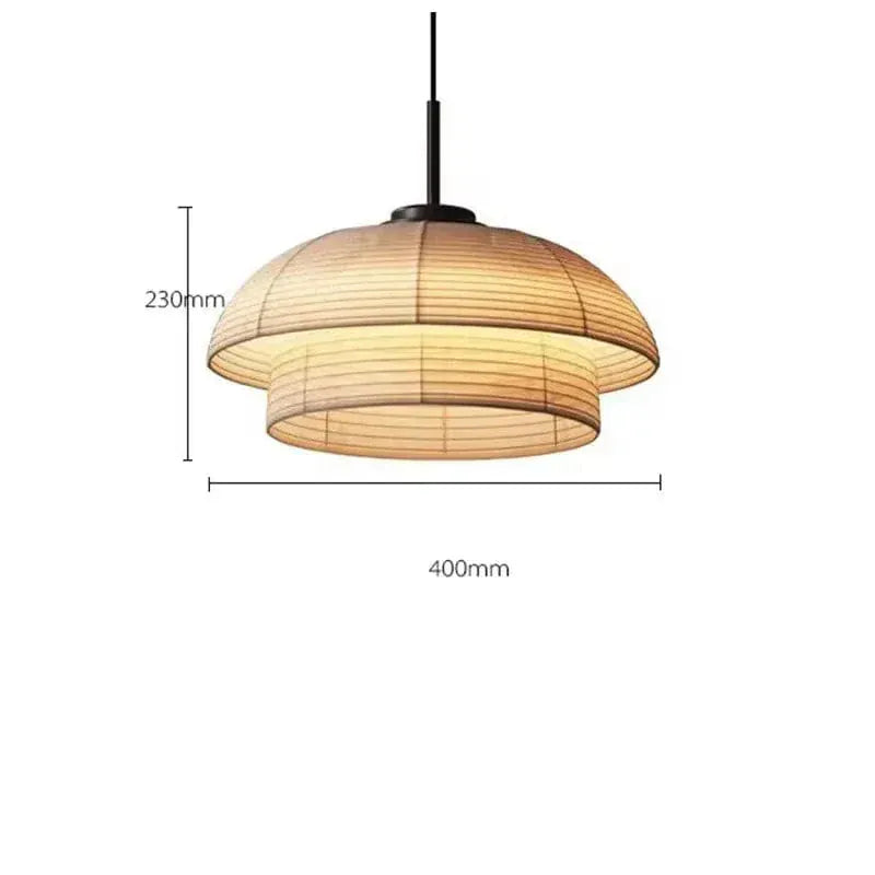 Eclairage suspension Suspensions en papier style Japandi D 40cm / BEIGE / LUMIÈRE CHAUDE