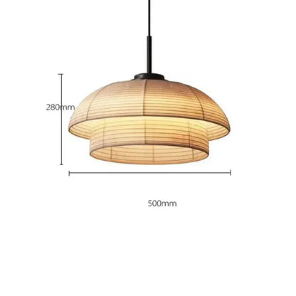 Eclairage suspension Suspensions en papier style Japandi D 50cm / BEIGE / LUMIÈRE CHAUDE