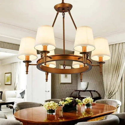 Eclairage suspension Suspension abat-jour maison de campagne DIAMÈTRE 70 HAUTEUR 50 CM TÊTES 6 / CUIVRE