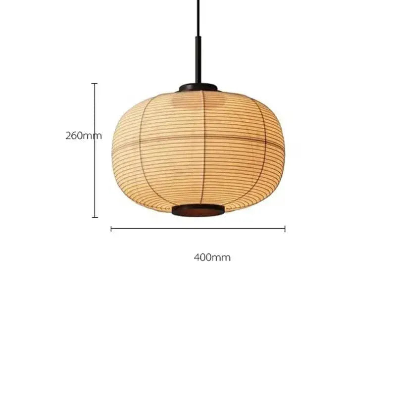Eclairage suspension Suspensions en papier style Japandi E 40cm / BEIGE / LUMIÈRE CHAUDE