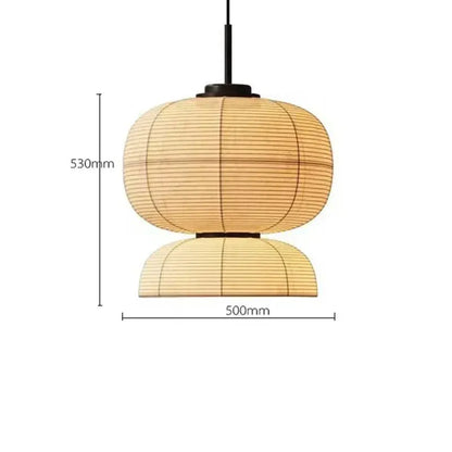 Eclairage suspension Suspensions en papier style Japandi F 50cm / BEIGE / LUMIÈRE CHAUDE