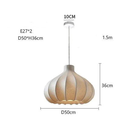 Eclairage suspension Suspensions en soie design créatif style Japandi F-50CM / LUMIÈRE FROIDE 6500K