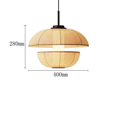 Eclairage suspension Suspensions en papier style Japandi G 40cm / BEIGE / LUMIÈRE CHAUDE