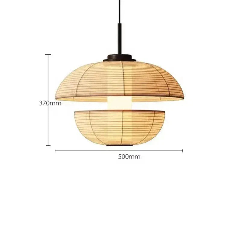 Eclairage suspension Suspensions en papier style Japandi G 50cm / BEIGE / LUMIÈRE CHAUDE