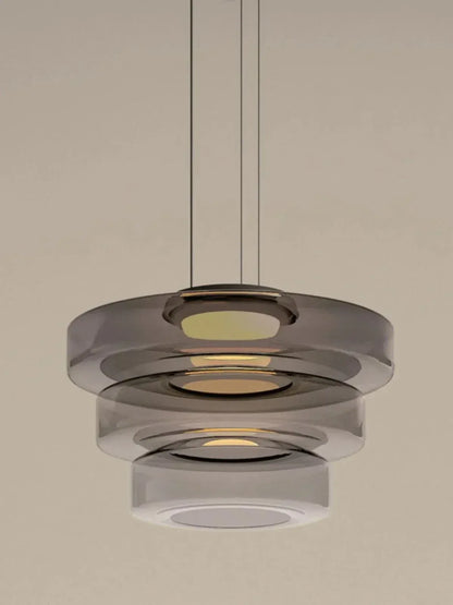 Eclairage suspension Suspension abat-jour en verre GRIS FUMÉ 25cm 35cm 45cm / LUMIÈRE CHAUDE