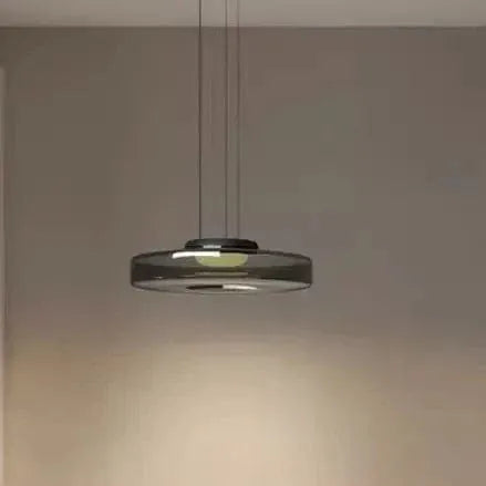 Eclairage suspension Suspension abat-jour en verre GRIS FUMÉ 35cm / LUMIÈRE FROIDE