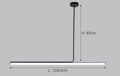 Eclairage suspension Suspension tube led design minimaliste NOIR 120 CM / DIMMABLE CONTRÔLE INTERRUPTEUR
