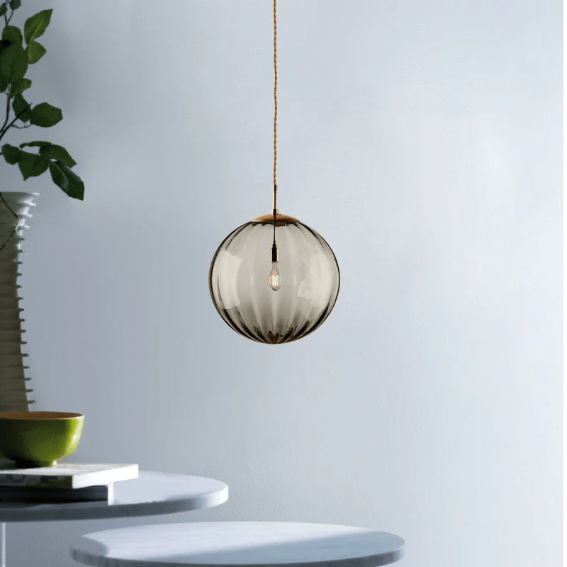 Eclairage suspension Suspension boule verre colorée NOIR / 15 CM