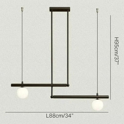 Eclairage suspension Suspension doré design géométrique NOIR 2 TÊTES A / LUMIÈRE CHAUDE