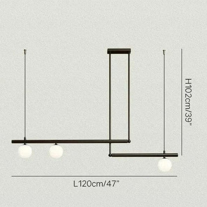 Eclairage suspension Suspension doré design géométrique NOIR 3 TÊTES / LUMIÈRE CHAUDE