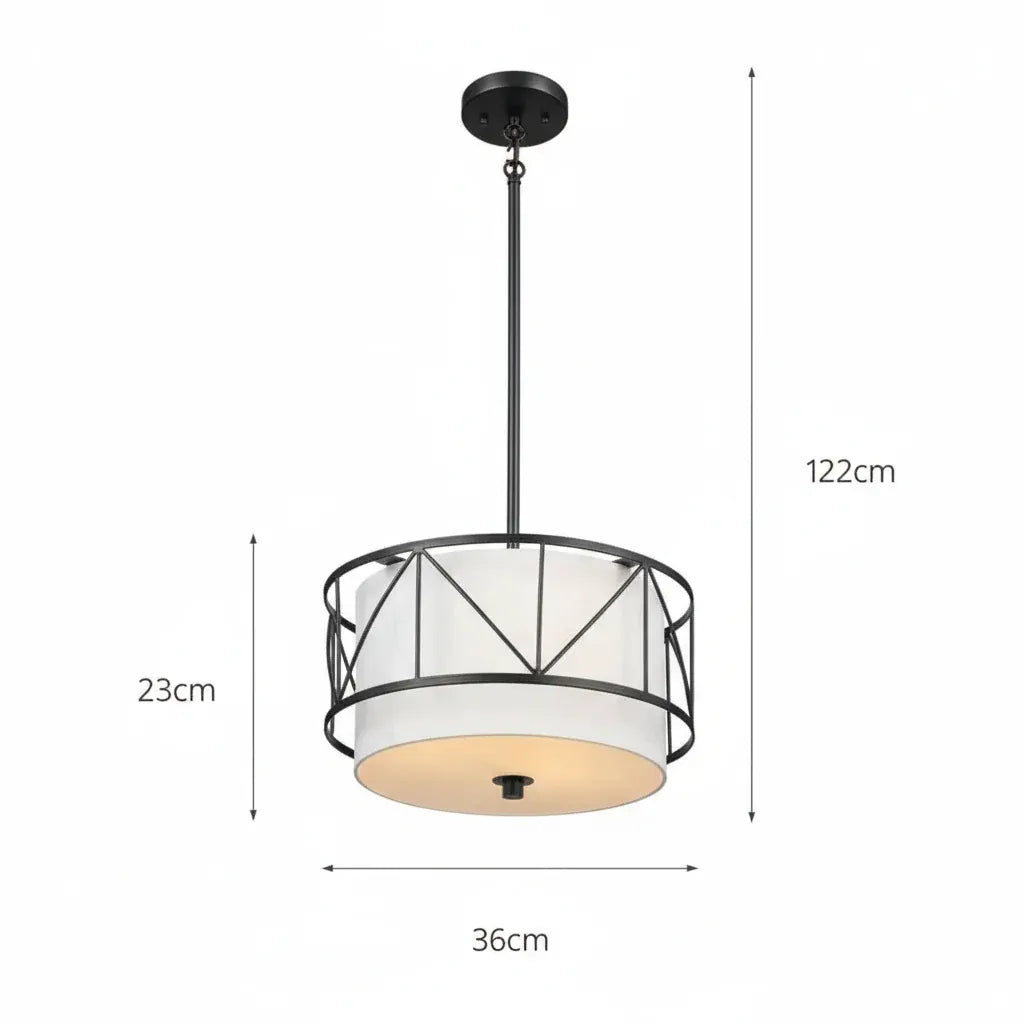 Eclairage suspension Suspension luminaire chic NOIR - 35CM / LUMIÈRE NEUTRE