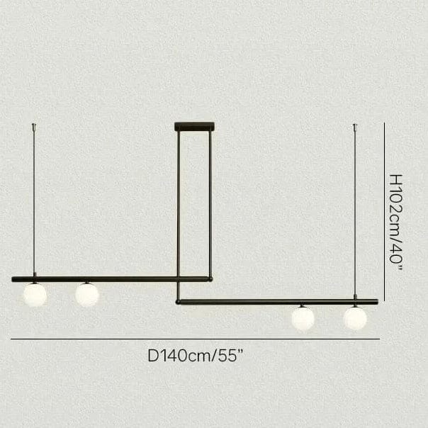 Eclairage suspension Suspension doré design géométrique NOIR 4 TÊTES / LUMIÈRE CHAUDE