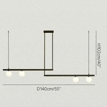 Eclairage suspension Suspension doré design géométrique NOIR 4 TÊTES / LUMIÈRE CHAUDE