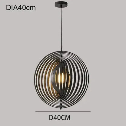 Eclairage suspension Suspension boule en bois NOIR 40 CM