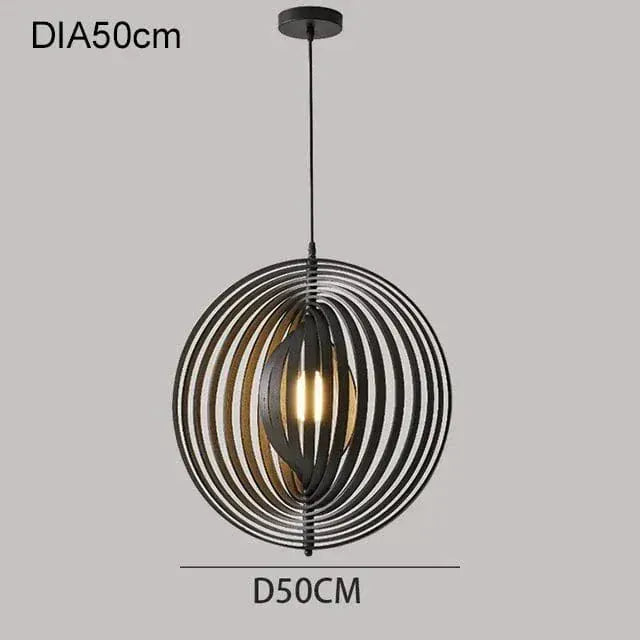Eclairage suspension Suspension boule en bois NOIR 50 CM