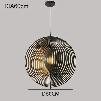 Eclairage suspension Suspension boule en bois NOIR 60 CM