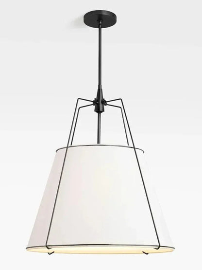 Eclairage suspension Suspension blanche abat-jour conique NOIR / DIAMÈTRE 30 x HAUTEUR 35cm / LUMIÈRE FROIDE