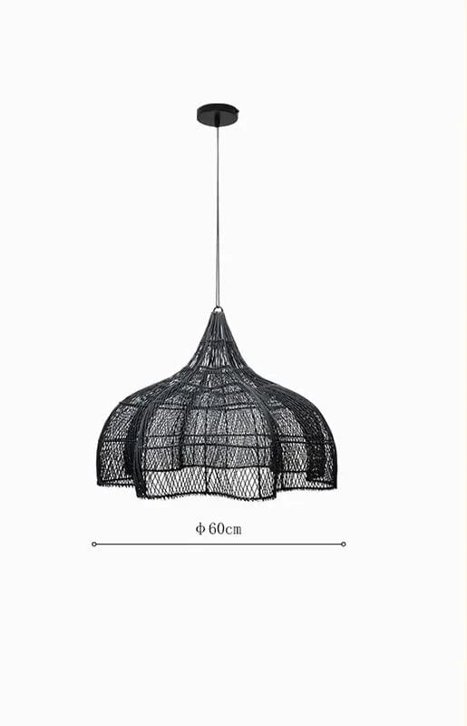 Eclairage suspension Suspension grand diamètre en rotin NOIR DIAMÈTRE  60 CM / LUMIÈRE FROIDE