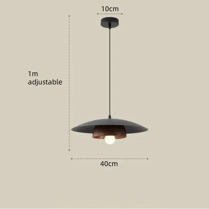 Eclairage suspension Suspension en bois style Japandi NOIR