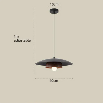Eclairage suspension Suspension en bois style Japandi NOIR