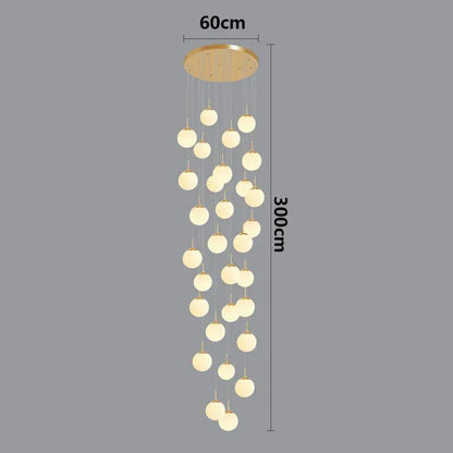 ECLAIRAGE SUSPENSION Suspension haut plafond boule de verre opaline OR 30 / DIMMABLE AVEC TÉLÉCOMMANDE