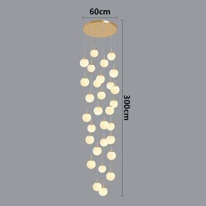 ECLAIRAGE SUSPENSION Suspension haut plafond boule de verre opaline OR 36 / DIMMABLE AVEC TÉLÉCOMMANDE