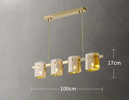 ECLAIRAGE SUSPENSION Suspension en verre de designer nordique OR 4 TÊTES / DIMMABLE CONTRÔLE AVEC TÉLÉCOMMANDE