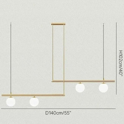 Eclairage suspension Suspension doré design géométrique OR 4 TÊTES / LUMIÈRE CHAUDE