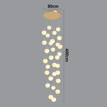 ECLAIRAGE SUSPENSION Suspension haut plafond boule de verre opaline OR 48 / DIMMABLE AVEC TÉLÉCOMMANDE