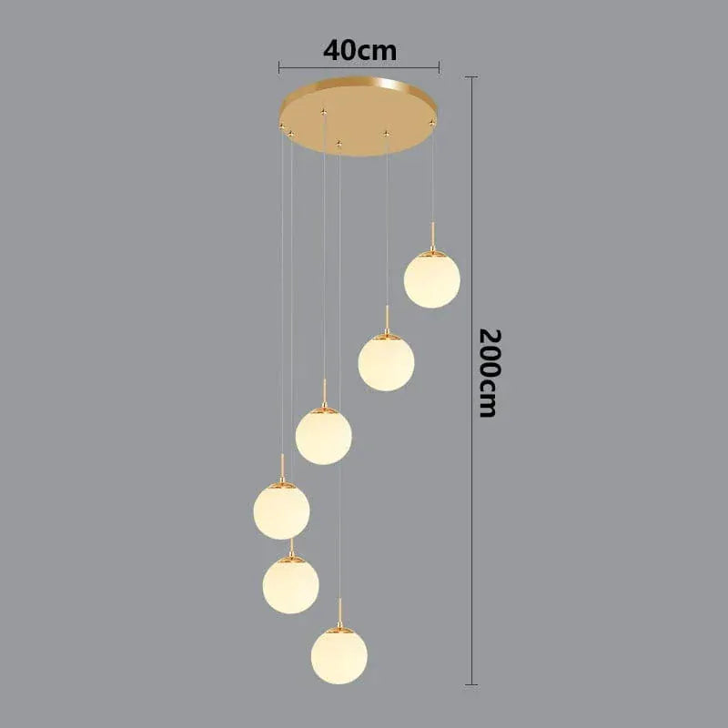 ECLAIRAGE SUSPENSION Suspension haut plafond boule de verre opaline OR 6 / DIMMABLE AVEC TÉLÉCOMMANDE