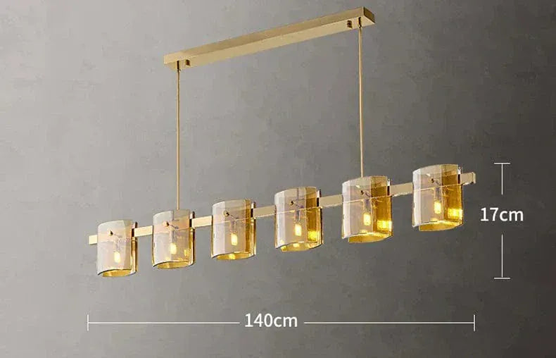 ECLAIRAGE SUSPENSION Suspension en verre de designer nordique OR 6 TÊTES / DIMMABLE CONTRÔLE AVEC TÉLÉCOMMANDE