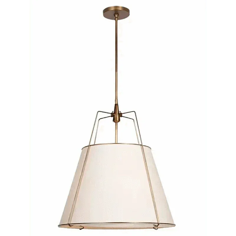 Eclairage suspension Suspension blanche abat-jour conique OR / DIAMÈTRE 30 x HAUTEUR 35cm / LUMIÈRE FROIDE