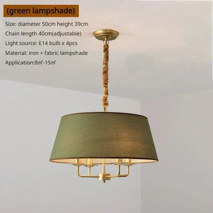 Eclairage suspension Abat-jour suspension grande taille OR ET VERT / LUMIÈRE NEUTRE