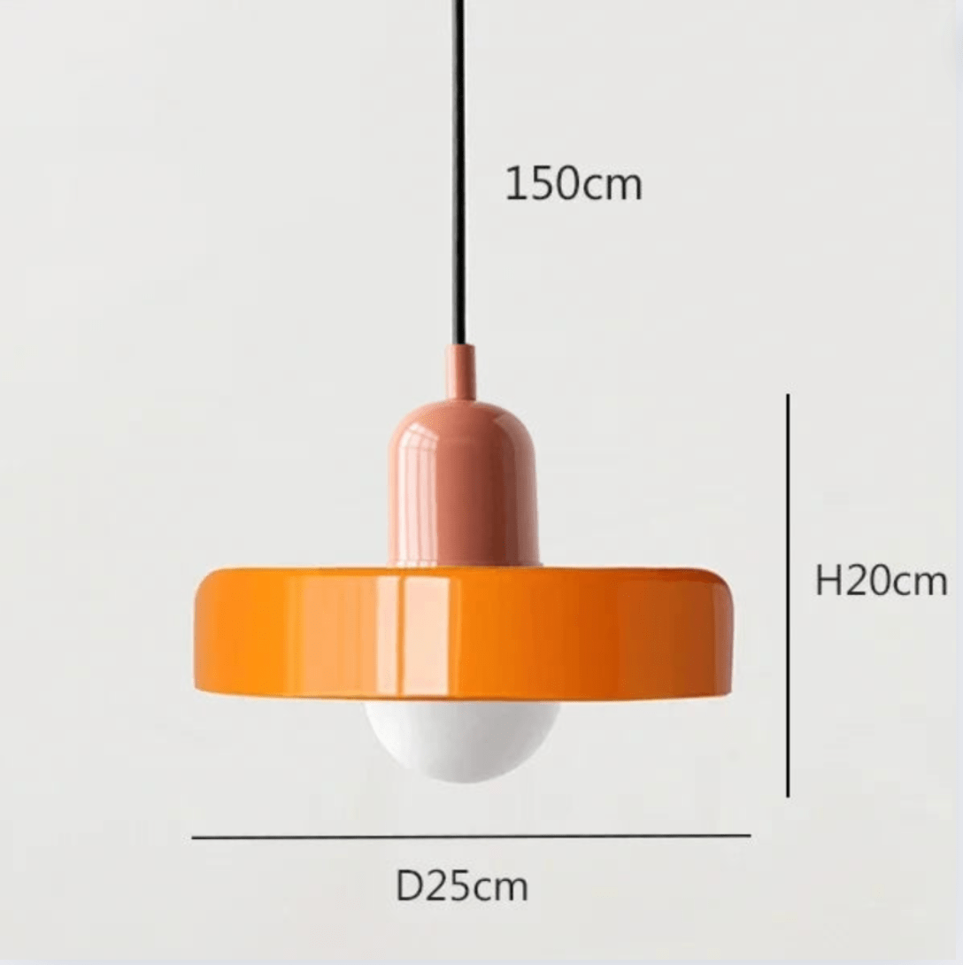 Eclairage suspension Suspension scandinave vintage en verre ROSE ET ORANGE