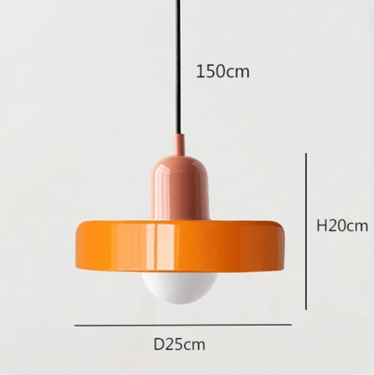 Eclairage suspension Suspension scandinave vintage en verre ROSE ET ORANGE
