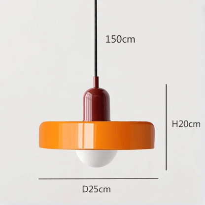 Eclairage suspension Suspension scandinave vintage en verre ROUGE ET ORANGE