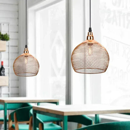 Eclairage suspension Suspension 3 lampes abat-jour cuivré