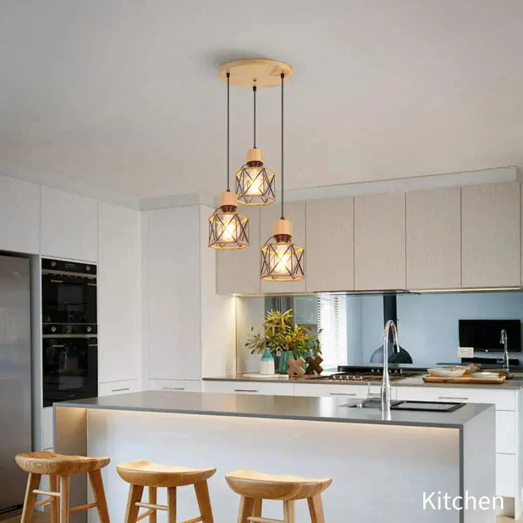 ECLAIRAGE SUSPENSION Suspension 3 lampes style industriel