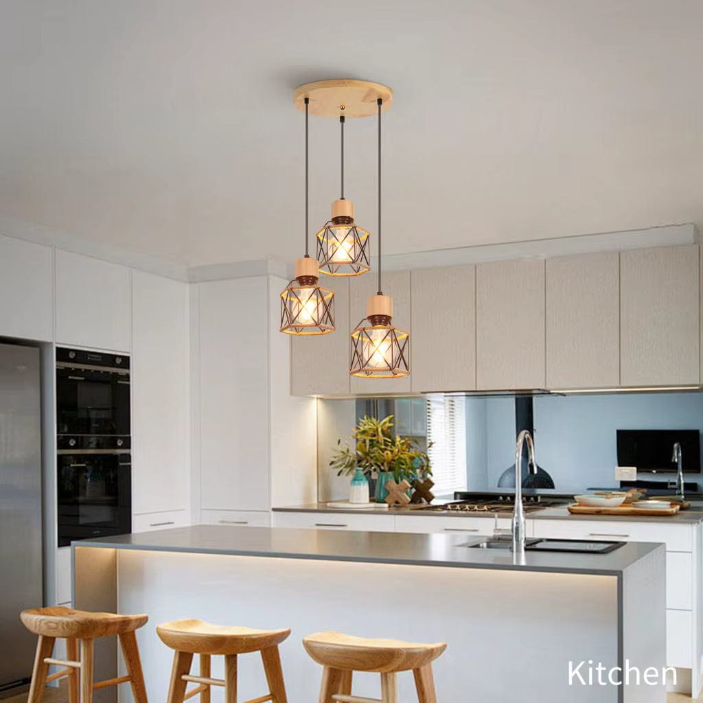 ECLAIRAGE SUSPENSION Suspension 3 lampes style industriel