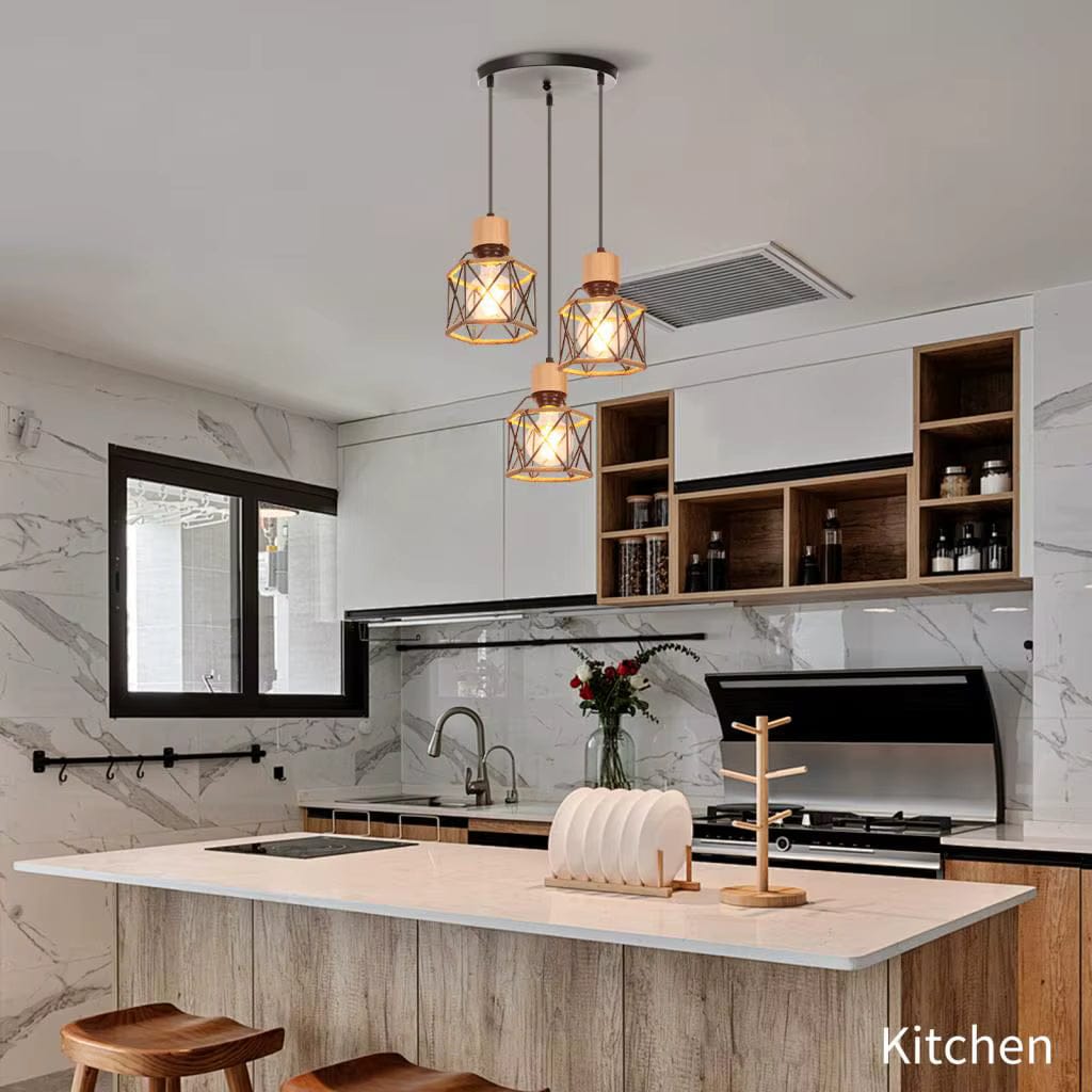 ECLAIRAGE SUSPENSION Suspension 3 lampes style industriel