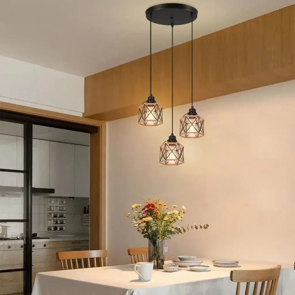 ECLAIRAGE SUSPENSION Suspension 3 lampes style industriel