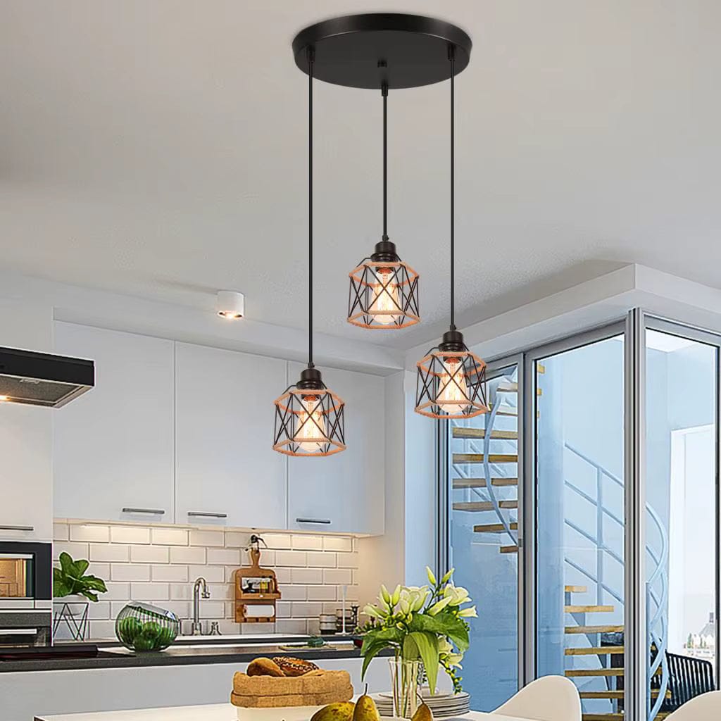 ECLAIRAGE SUSPENSION Suspension 3 lampes style industriel