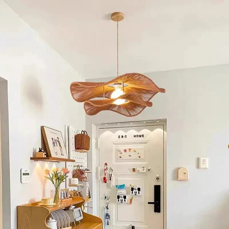 Eclairage suspension Suspension abat-jour en fibre naturelle
