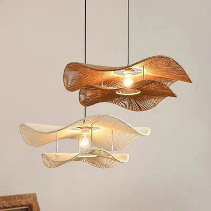 Eclairage suspension Suspension abat-jour en fibre naturelle