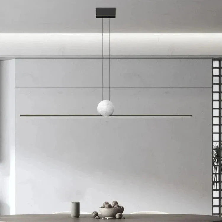 Eclairage suspension Suspension barre led avec boule marbrée