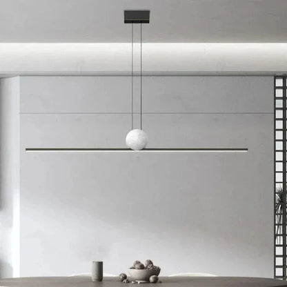 Eclairage suspension Suspension barre led avec boule marbrée