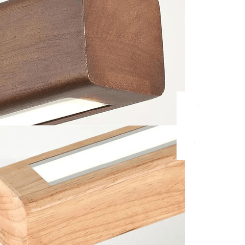 Eclairage suspension Suspension barre LED en bois