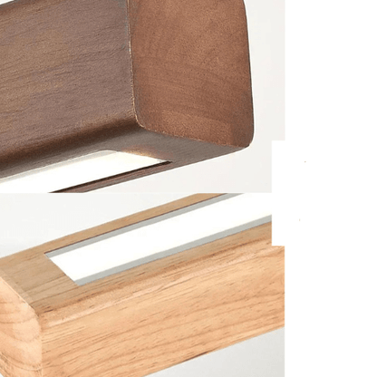 Eclairage suspension Suspension barre LED en bois